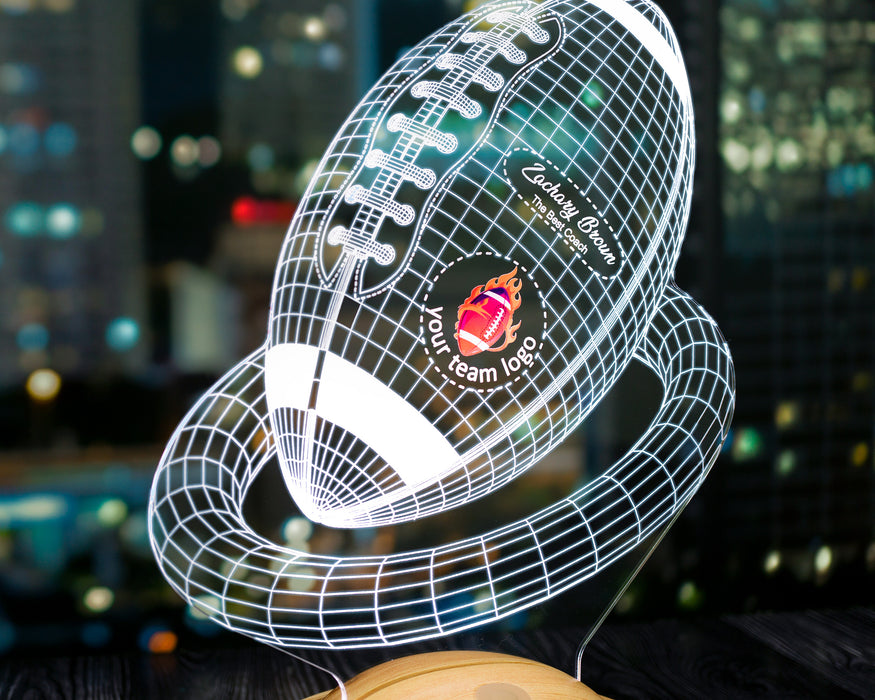 Amerikan Futbolu Topu Hediyesi Led Gece Lambası, Türkiye Korumalı Futbol Ligi Hediyesi, Amerikan Futbolu Hayranlarına Hediye 3 Boyutlu Gece Lambası