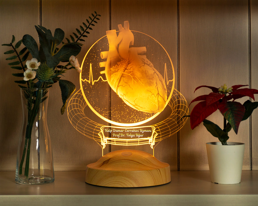 Kalp Cerrahı Hediyesi, Tıp Bayramı Hediyesi, Doktor Hediyesi Kişiye Özel Led Lamba