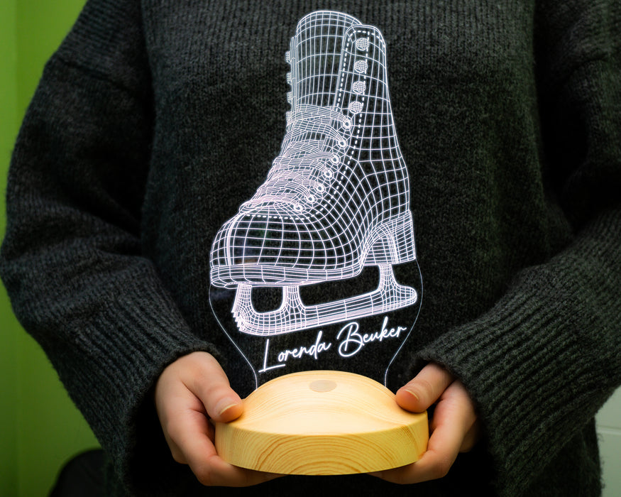 Buz Pateni 3D Led Lamba – Artistik Buz Pateni Sporcusuna Özel Hediye, Buz Pateni Sporcu ve Antrenör Hediyesi Edea, Jackson