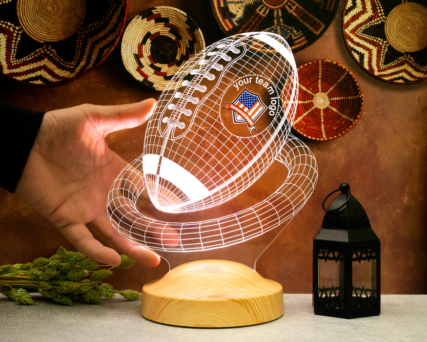 Amerikan Futbolu Topu Hediyesi Led Gece Lambası, Türkiye Korumalı Futbol Ligi Hediyesi, Amerikan Futbolu Hayranlarına Hediye 3 Boyutlu Gece Lambası