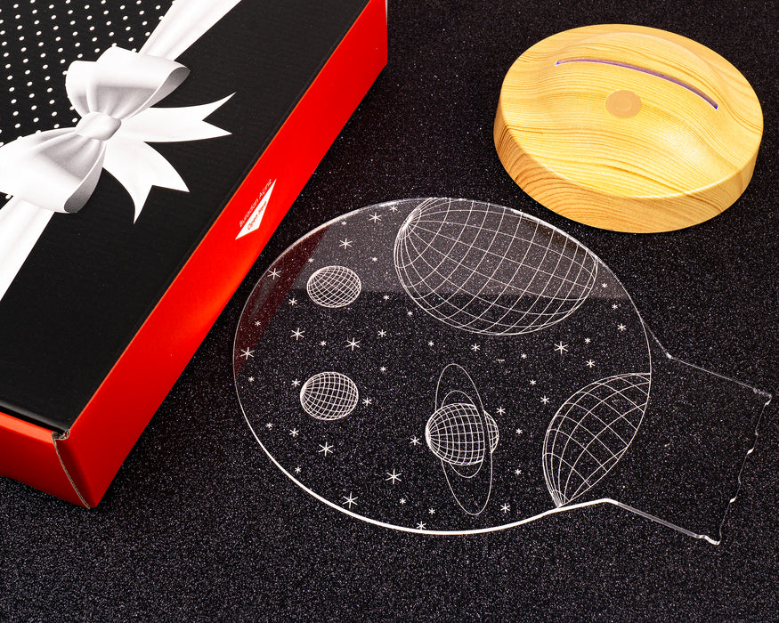 3 Boyutlu Uzay Temalı, Çocuk Odası Hediyesi, Galaksi Hediyesi, Gezegenler, Satürn Led Lamba