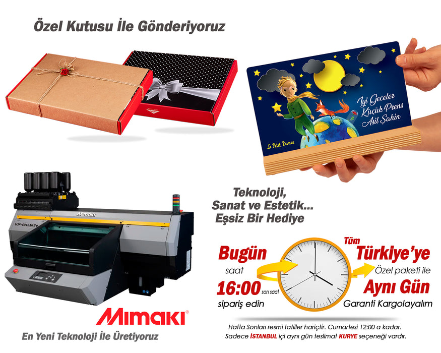 Kişiye Özel Pleksi Renkli Tablo Küçük Prens Çocuk Doğum Günü Hediyesi Özel Hediye Paketli