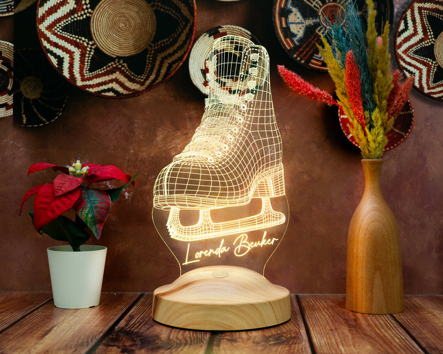 Buz Pateni 3D Led Lamba – Artistik Buz Pateni Sporcusuna Özel Hediye, Buz Pateni Sporcu ve Antrenör Hediyesi Edea, Jackson