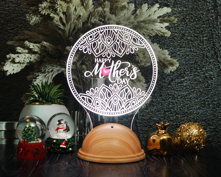 Happy Mother's Day İşlemeli Anneler Günü Hediyesi Gece Lambası
