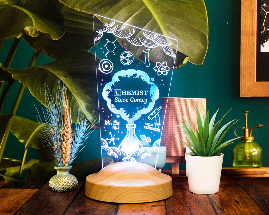 Kimya Öğretmenine Hediye, Kimya Öğretmenine Meslek Hediyesi Led Masa Lambası, Kimya Günü ve Kimyagerler