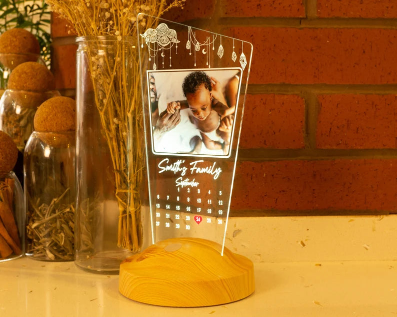 Yenidoğan Hediyesi Fotoğraflı, Kişiye Özel Takvim Led Lamba, Çok Şık Özel Gün Hediyelik, Çocuklara Harika Anı Hediyesi