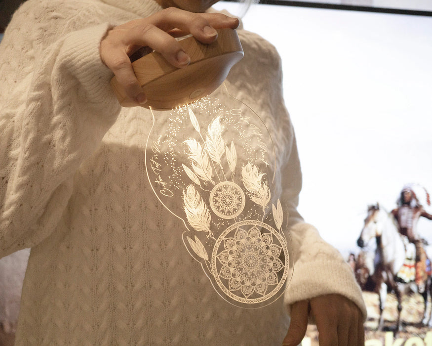 Kişiye Özel Dreamcatcher Düş Kapanı Gece Lambası, Rüya Kapanı ile Çakra Odası Dekoru, Kişiselleştirilmiş Başucu Led Lamba, En İyi Hediye