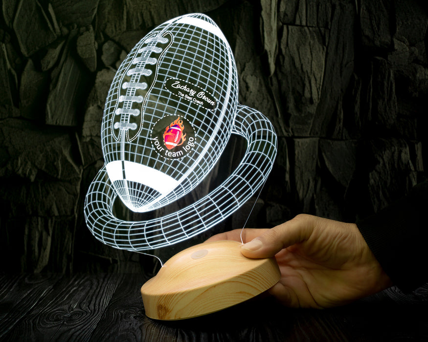 Amerikan Futbolu Topu Hediyesi Led Gece Lambası, Türkiye Korumalı Futbol Ligi Hediyesi, Amerikan Futbolu Hayranlarına Hediye 3 Boyutlu Gece Lambası