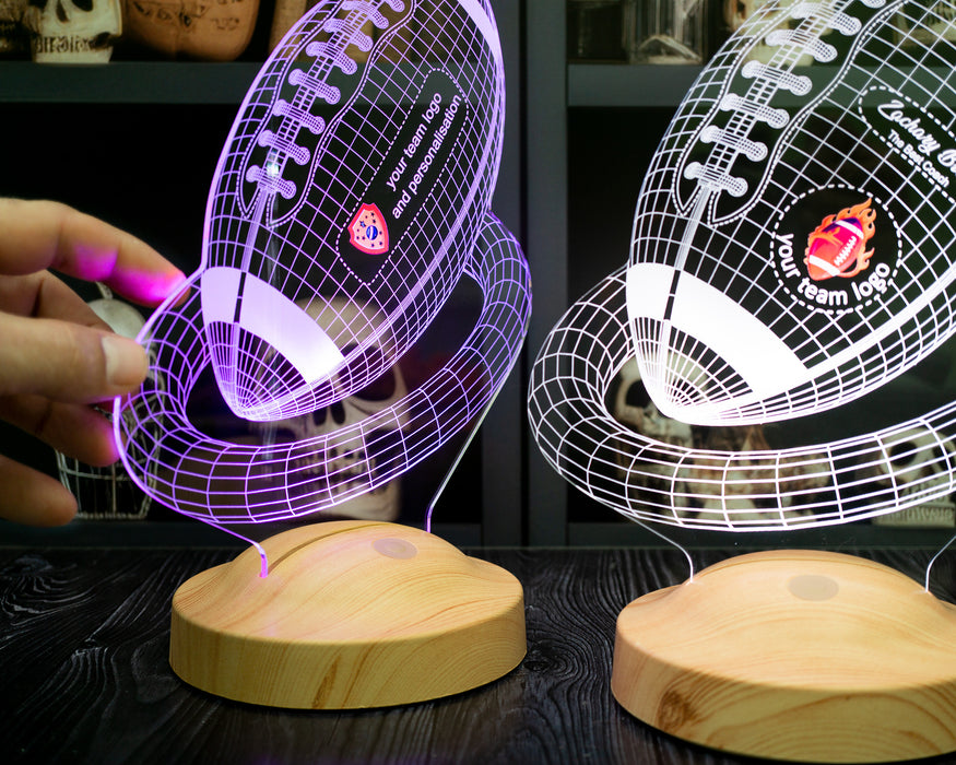 Amerikan Futbolu Topu Hediyesi Led Gece Lambası, Türkiye Korumalı Futbol Ligi Hediyesi, Amerikan Futbolu Hayranlarına Hediye 3 Boyutlu Gece Lambası