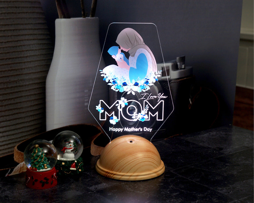 Tesettürlü Anneye LED Lamba – Kişiye Özel İlk Anneler Günü Hediyesi
