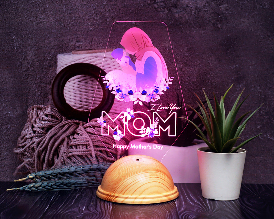 Tesettürlü Anneye LED Lamba – Kişiye Özel İlk Anneler Günü Hediyesi