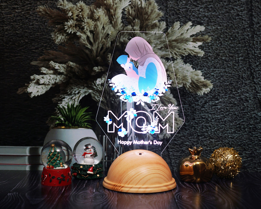 Tesettürlü Anneye LED Lamba – Kişiye Özel İlk Anneler Günü Hediyesi