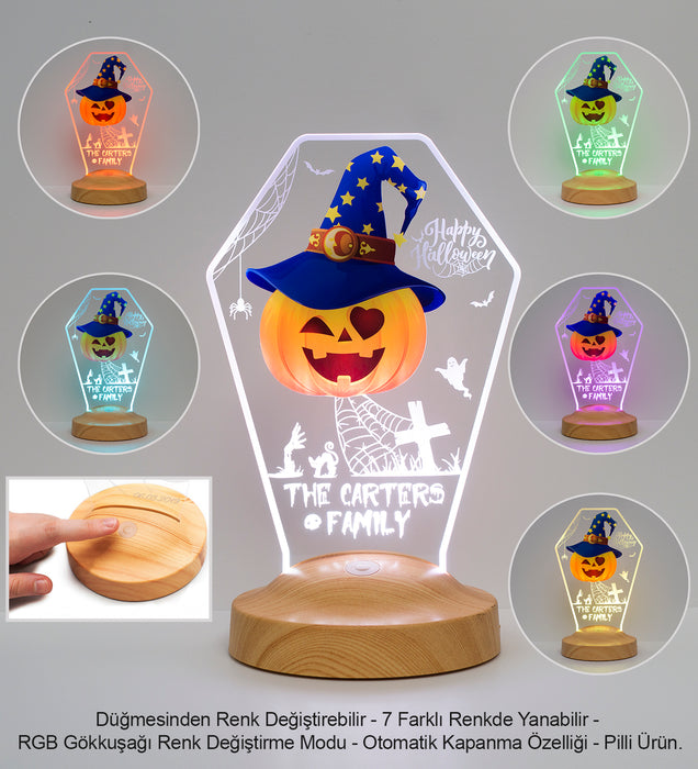 Halloween Balkabağı LED Lamba – Cadılar Bayramı Temalı Dekoratif Hediye