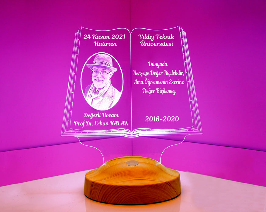 Öğretmenler Günü Hediyesi, Öğretmene Fotoğraflı Hediye, Mezuniyet Hatırası Hediyesi, Kişiye Özel Resimli Led Lamba