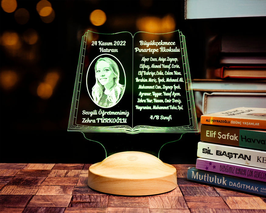 Öğretmenler Günü Hediyesi, Öğretmene Fotoğraflı Hediye, Mezuniyet Hatırası Hediyesi, Kişiye Özel Resimli Led Lamba