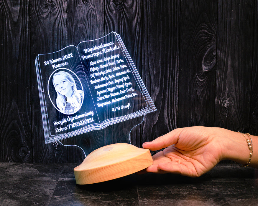 Öğretmenler Günü Hediyesi, Öğretmene Fotoğraflı Hediye, Mezuniyet Hatırası Hediyesi, Kişiye Özel Resimli Led Lamba