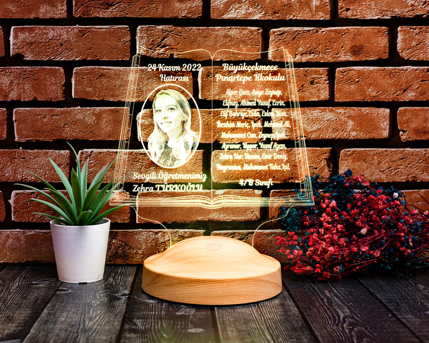 Öğretmenler Günü Hediyesi, Öğretmene Fotoğraflı Hediye, Mezuniyet Hatırası Hediyesi, Kişiye Özel Resimli Led Lamba
