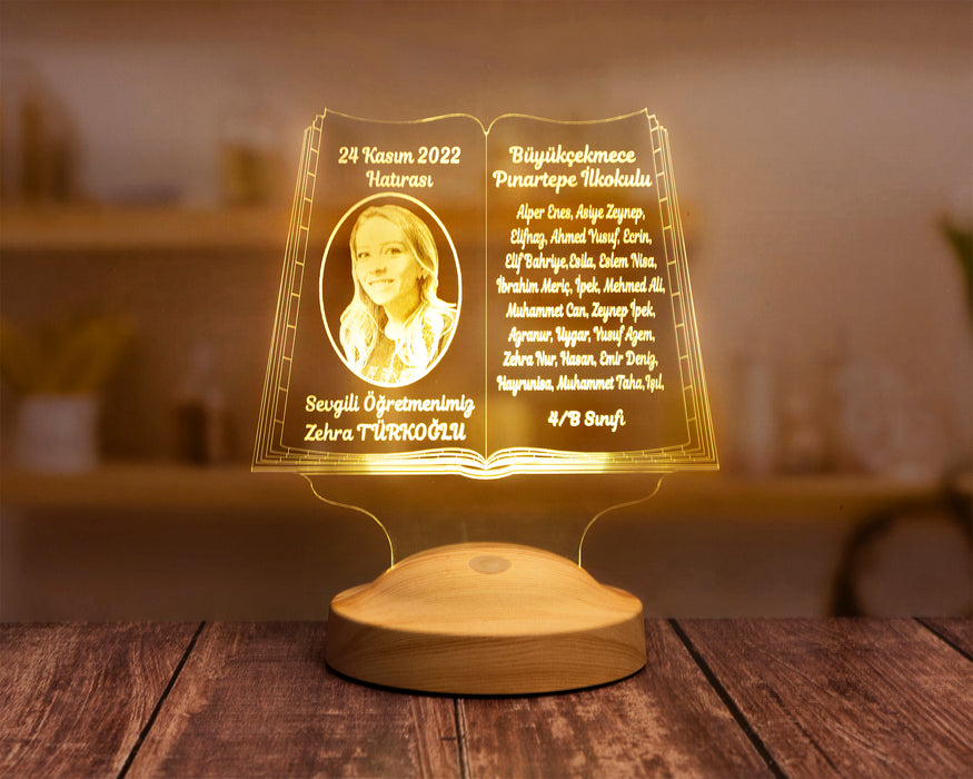 Öğretmenler Günü Hediyesi, Öğretmene Fotoğraflı Hediye, Mezuniyet Hatırası Hediyesi, Kişiye Özel Resimli Led Lamba