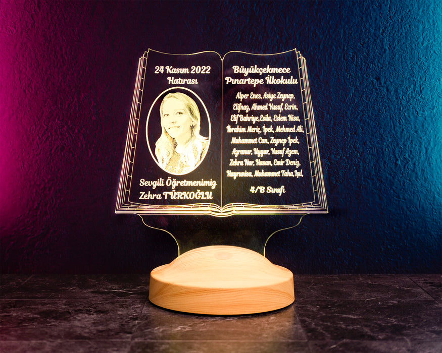 Öğretmenler Günü Hediyesi, Öğretmene Fotoğraflı Hediye, Mezuniyet Hatırası Hediyesi, Kişiye Özel Resimli Led Lamba