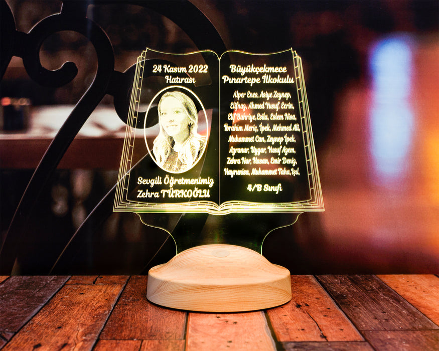Öğretmenler Günü Hediyesi, Öğretmene Fotoğraflı Hediye, Mezuniyet Hatırası Hediyesi, Kişiye Özel Resimli Led Lamba