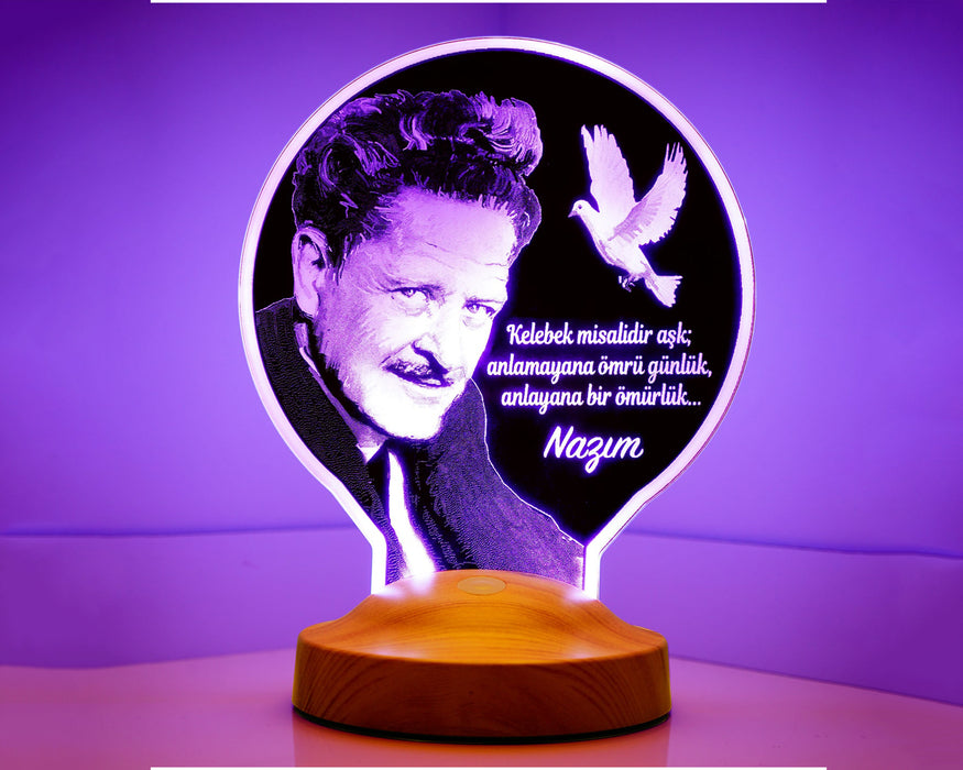 Nazım Hikmet Şiiri, Nazım Hikmet Sözleri Yazılı Led Lamba