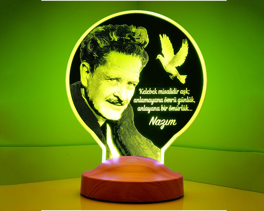 Nazım Hikmet Şiiri, Nazım Hikmet Sözleri Yazılı Led Lamba