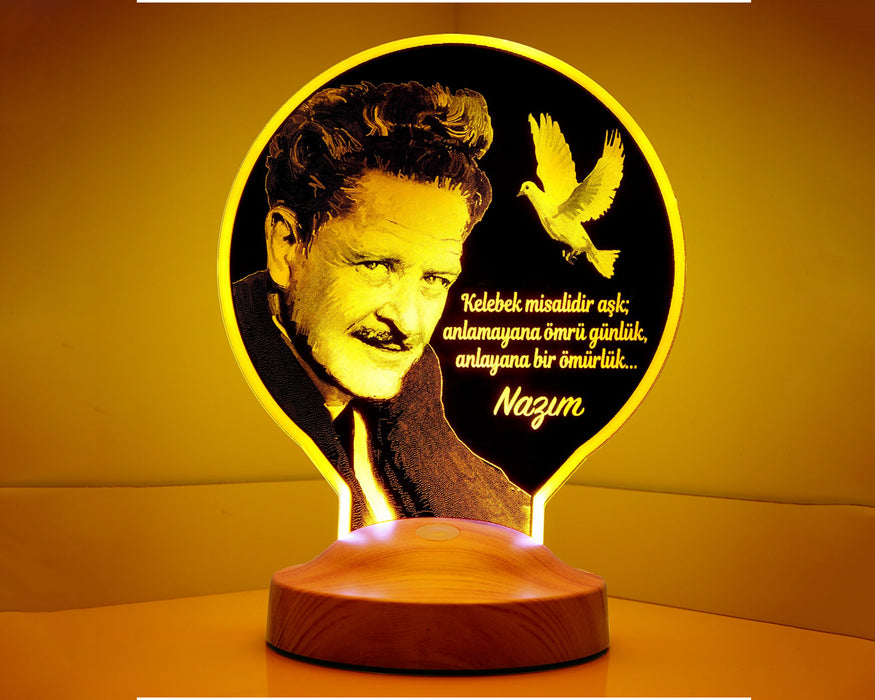 Nazım Hikmet Şiiri, Nazım Hikmet Sözleri Yazılı Led Lamba