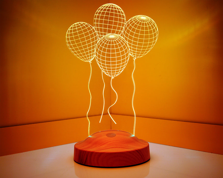 3 Boyutlu Uçan Balonlar Led Lamba