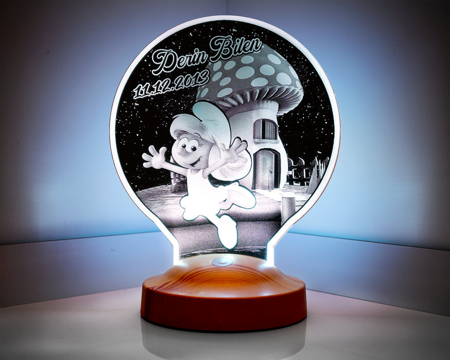 Şirine Şirinler Kişiye Özel Çocuklara Hediye Led Lamba