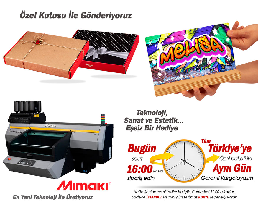 Kişiye Özel Pleksi Şeffaf tablo Graffiti İsim Yazılı Özel Hediye Paketli