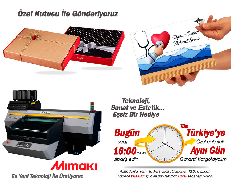 Kişiye Özel Pleksi Şeffaf Çerçeve Kalp Cerrahı Doktor Hediyesi Özel Hediye Paketli