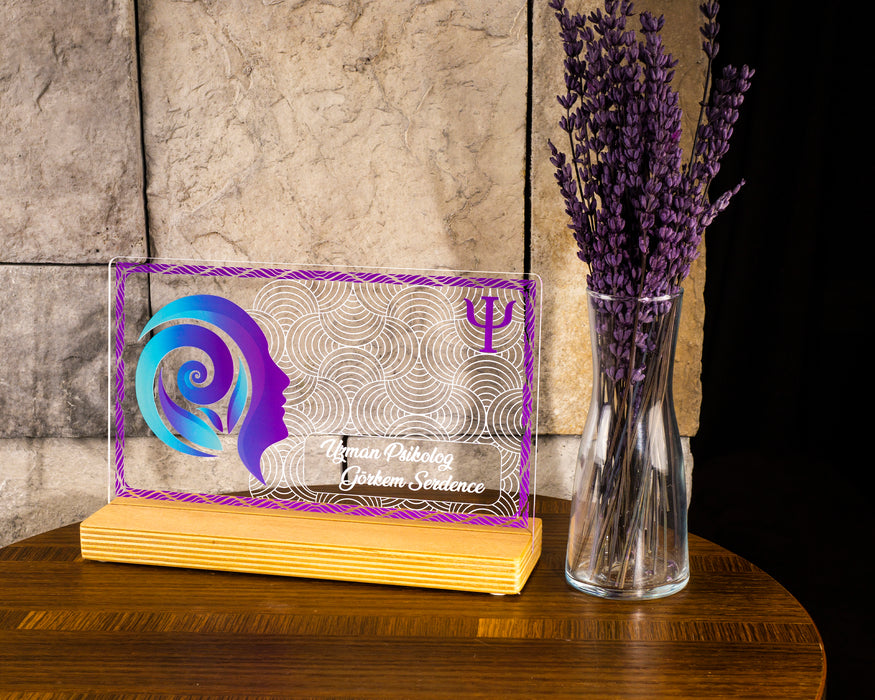 Kişiye Özel Pleksi Şeffaf Çerçeve Psikolog & Psikiyatri doktoru Hediyesi Özel Hediye Paketli