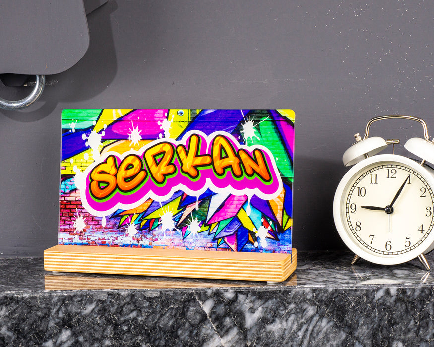 Kişiye Özel Pleksi Şeffaf tablo Graffiti İsim Yazılı Özel Hediye Paketli