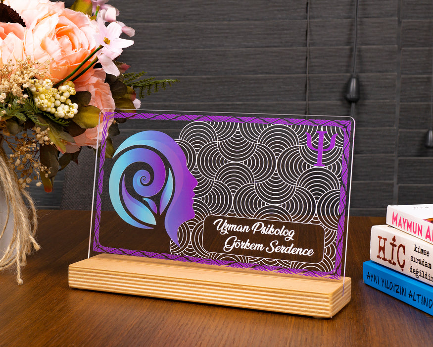 Kişiye Özel Pleksi Şeffaf Çerçeve Psikolog & Psikiyatri doktoru Hediyesi Özel Hediye Paketli