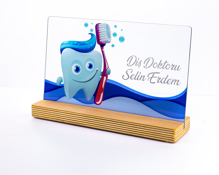 Kişiye Özel Pleksi Şeffaf Çerçeve Diş Doktoru Hediyesi Özel Hediye Paketli