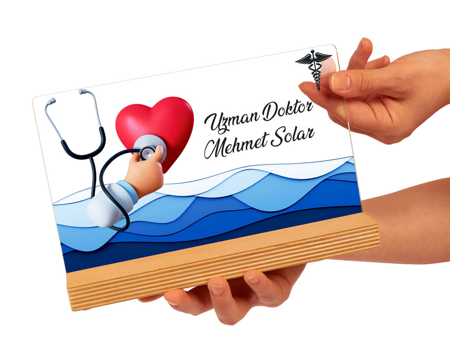 Kişiye Özel Pleksi Şeffaf Çerçeve Kalp Cerrahı Doktor Hediyesi Özel Hediye Paketli