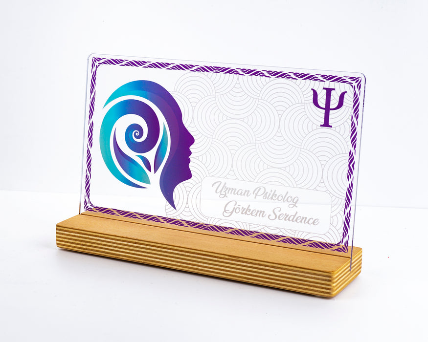 Kişiye Özel Pleksi Şeffaf Çerçeve Psikolog & Psikiyatri doktoru Hediyesi Özel Hediye Paketli