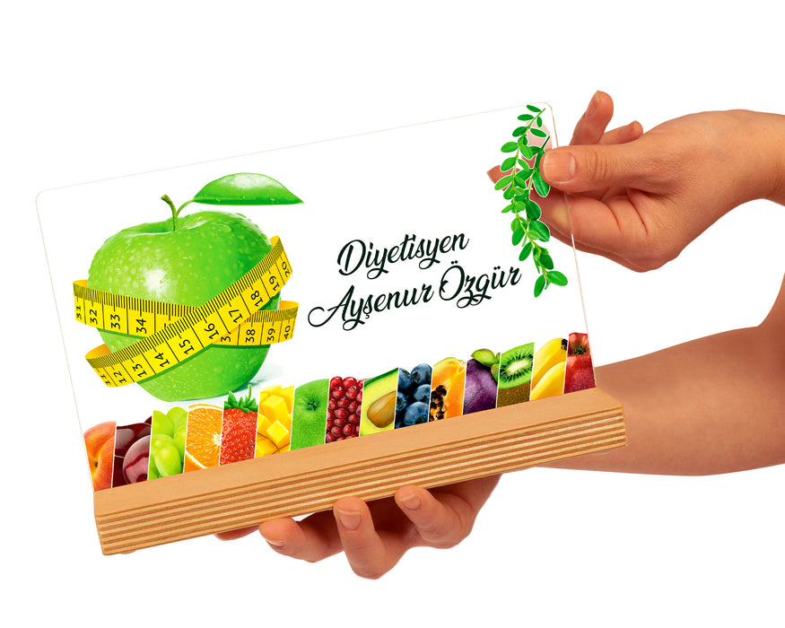 Kişiye Özel Pleksi Şeffaf tablo Diyetisyen Doktor Hediyesi Özel Hediye Paketli