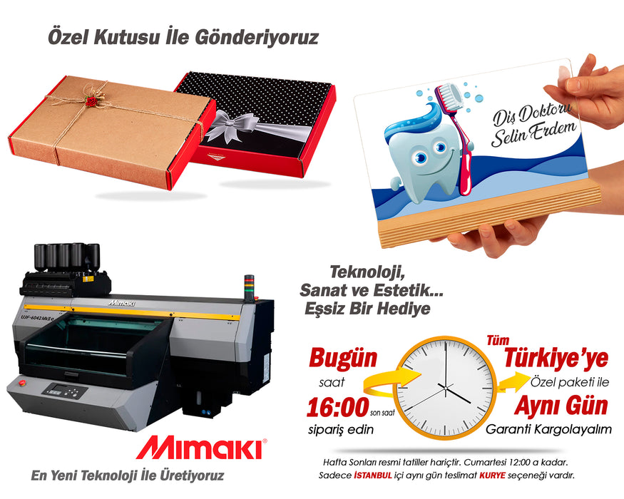 Kişiye Özel Pleksi Şeffaf Çerçeve Diş Doktoru Hediyesi Özel Hediye Paketli