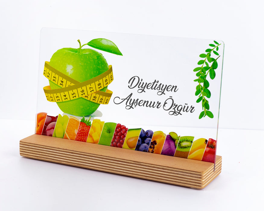 Kişiye Özel Pleksi Şeffaf tablo Diyetisyen Doktor Hediyesi Özel Hediye Paketli