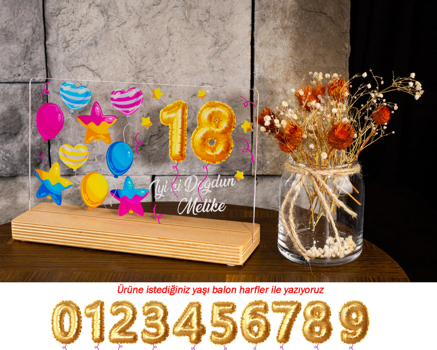 Kişiye Özel Pleksi Şeffaf Tablo Doğum Günü Hediyesi Özel Hediye Paketli