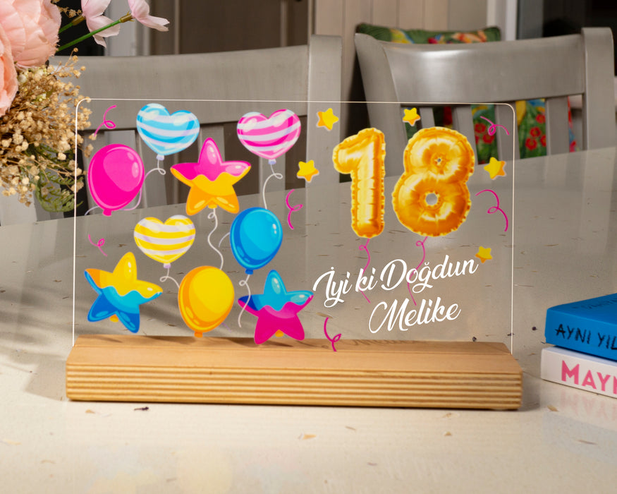 Kişiye Özel Pleksi Şeffaf Tablo Doğum Günü Hediyesi Özel Hediye Paketli