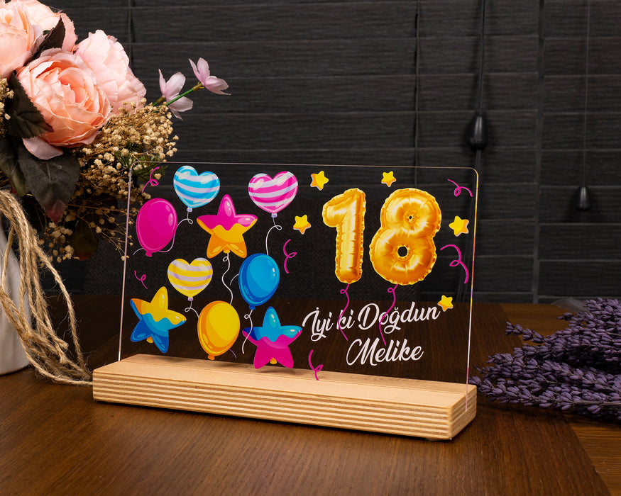 Kişiye Özel Pleksi Şeffaf Tablo Doğum Günü Hediyesi Özel Hediye Paketli