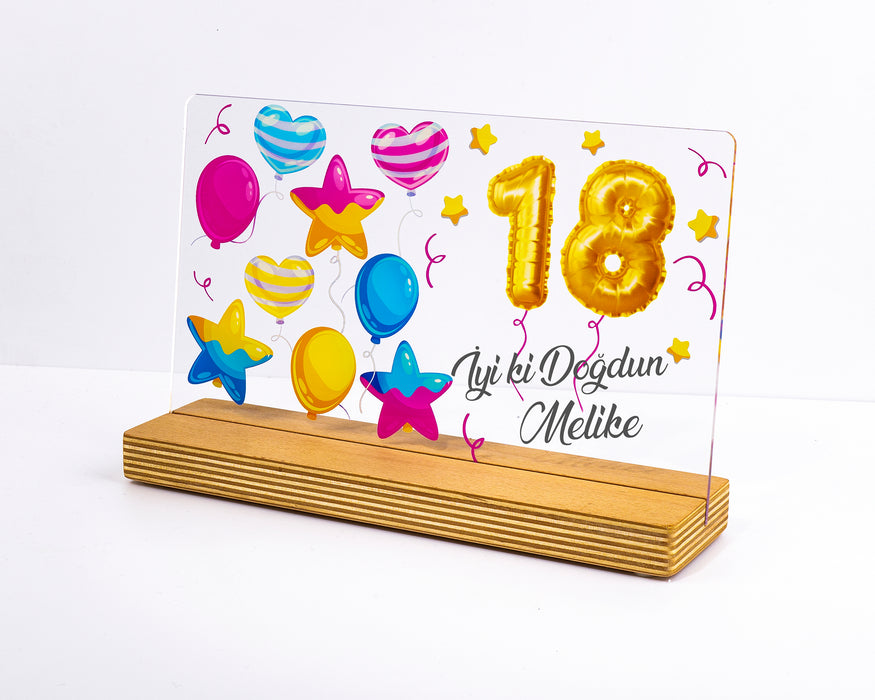 Kişiye Özel Pleksi Şeffaf Tablo Doğum Günü Hediyesi Özel Hediye Paketli