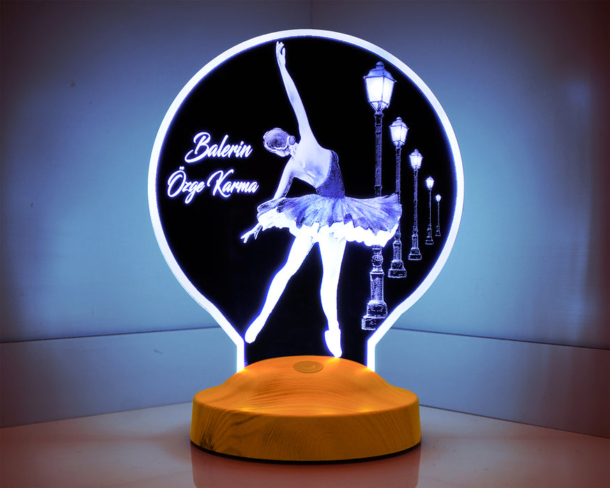 Balerin Hediyesi  Kişiye Özel İsimli Bale Led Lamba