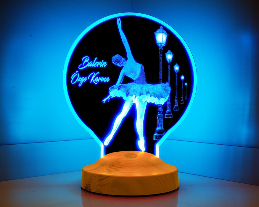 Balerin Hediyesi  Kişiye Özel İsimli Bale Led Lamba