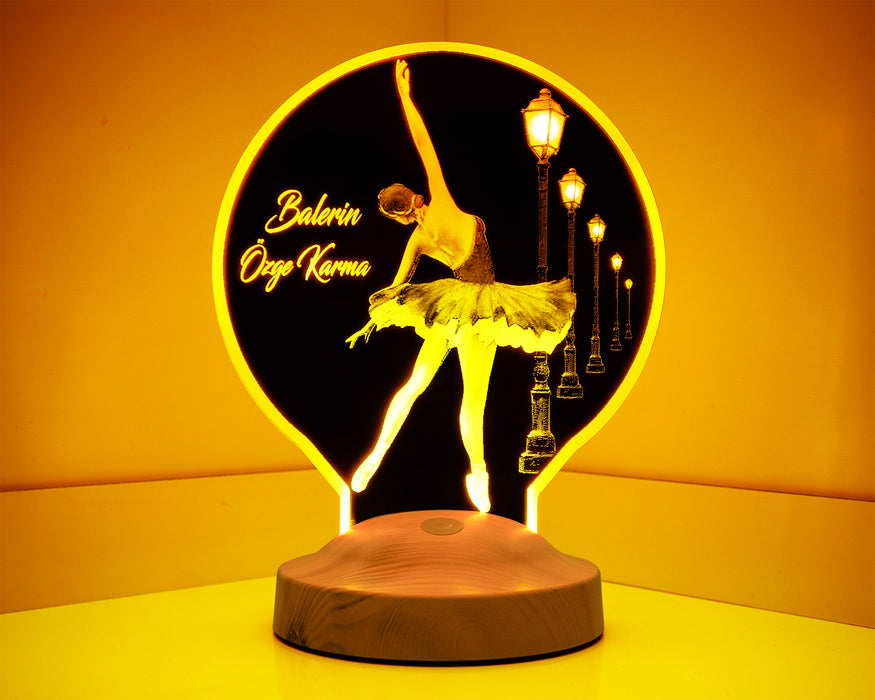 Balerin Hediyesi  Kişiye Özel İsimli Bale Led Lamba