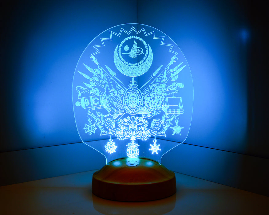 Osmanlı Tuğrası 3D Led Lamba