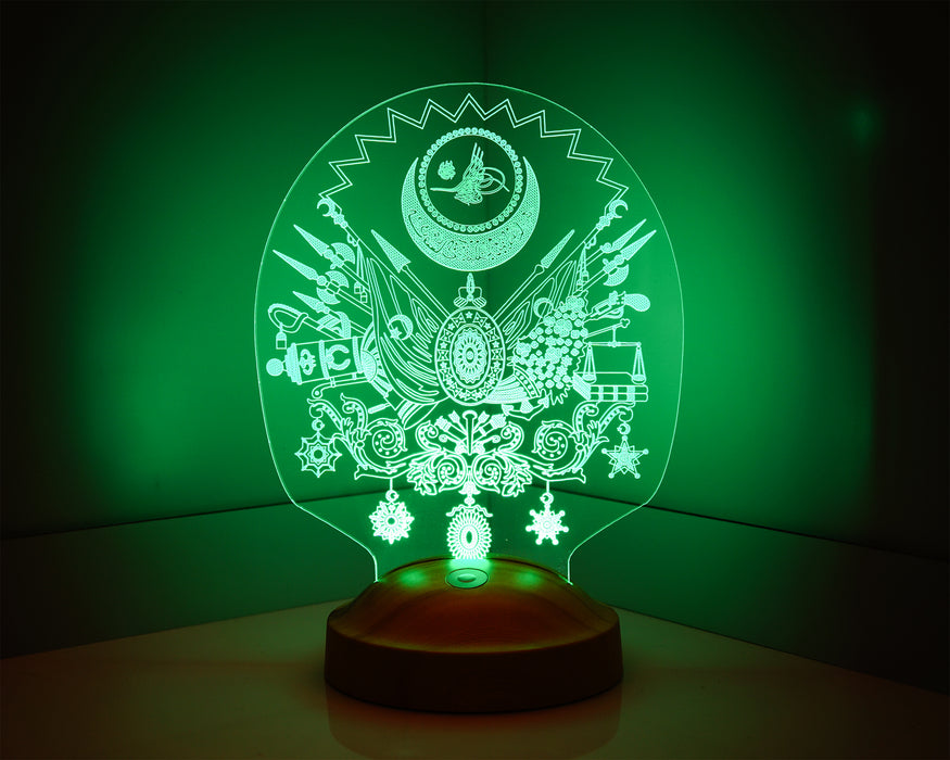 Osmanlı Tuğrası 3D Led Lamba