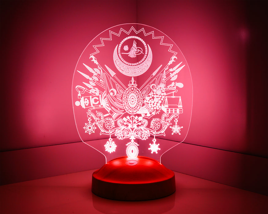 Osmanlı Tuğrası 3D Led Lamba